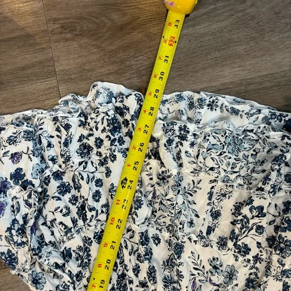 Poupette St. Barth White and Blue Off-Shoulder Mini Sundress - Picture 4 of 6